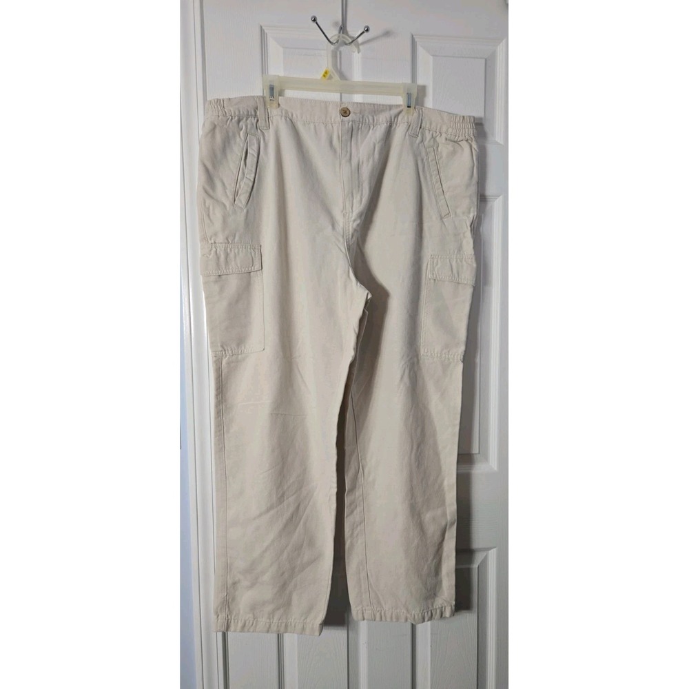 KS Island Mens Pants Off White 44 X  30 Cotton & Tencel Fabric